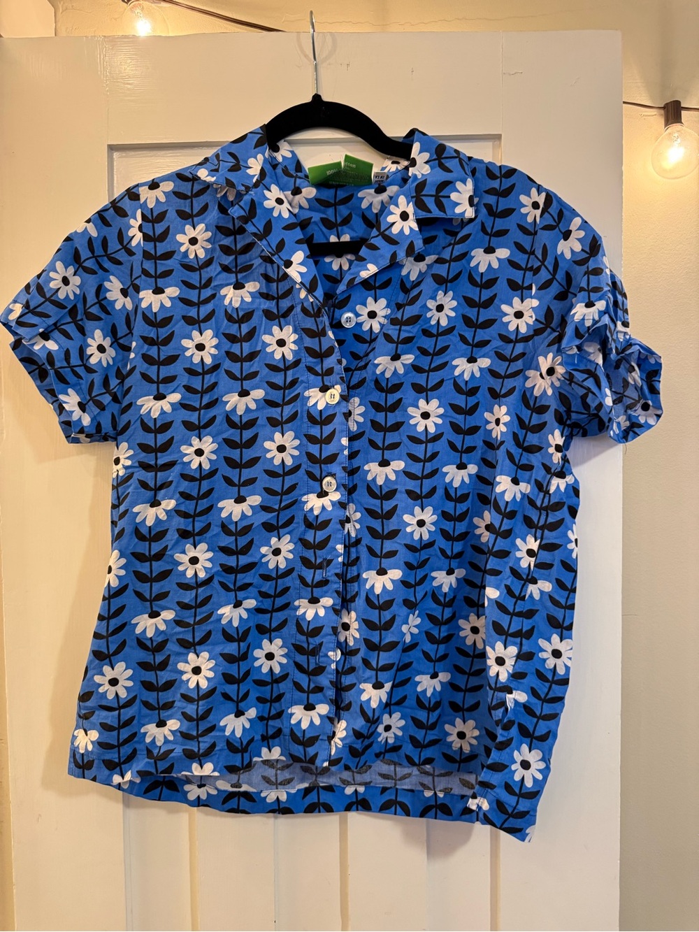 Rare Blue Floral Button-Up  Shirt